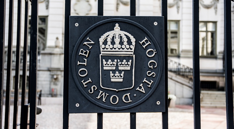 skylt med texten högsta domstolen