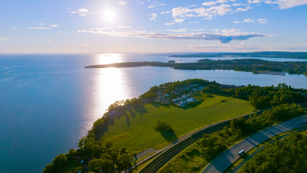 Flygbild över området Dynudden. Foto.