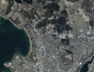 Kartbild med markering som visar var detaljplaneområdet för norra Bråstorp etapp 2 finns.